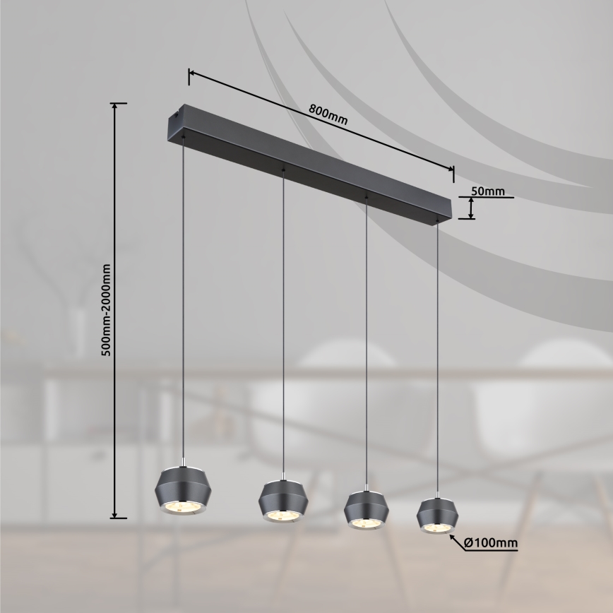 Globo - LED Pakabinamas sietynas 4xLED/6W/230V