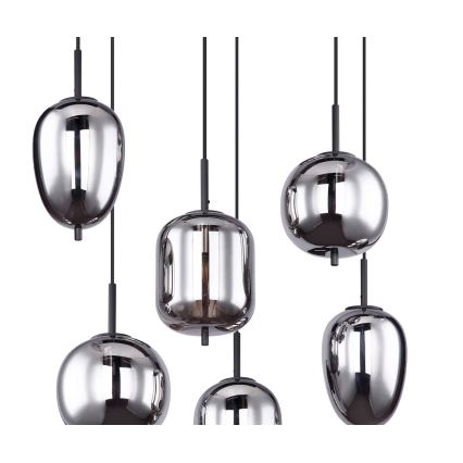 Globo - Pakabinamas sietynas 6xE14/40W/230V juodas