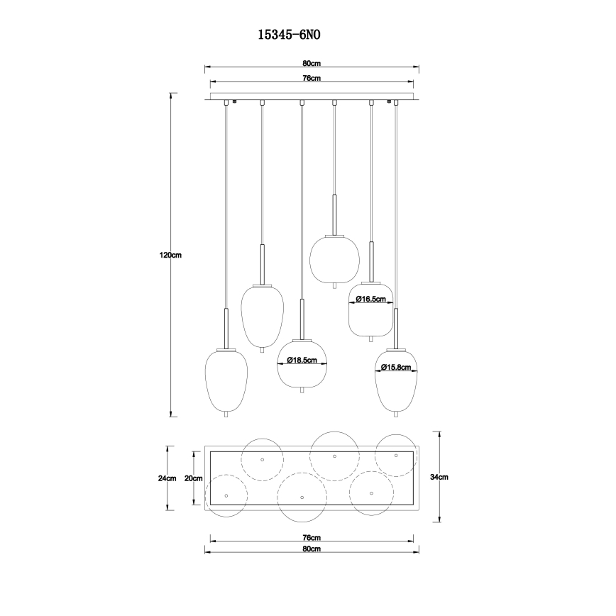 Globo - Pakabinamas sietynas 6xE14/40W/230V blizgus chromas
