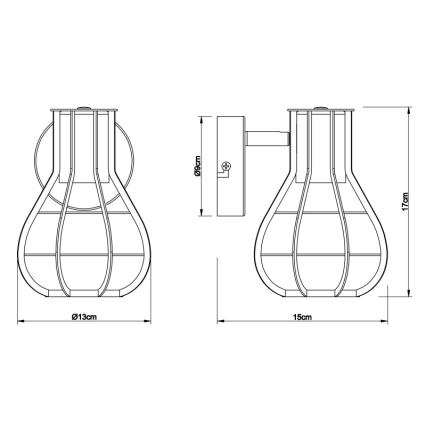 Globo - Sieninis akcentinis šviestuvas 1xE27/40W/230V