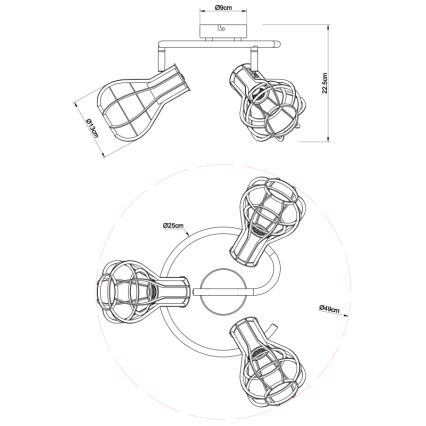 Globo - Akcentinis apšvietimas 3xE27/40W/230V