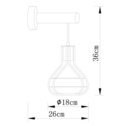 Globo - Sieninis šviestuvas 1xE27/60W/230V