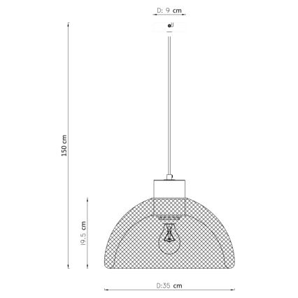 Globo - Sietynas, kabinamas ant virvės 1xE27/60W/230V