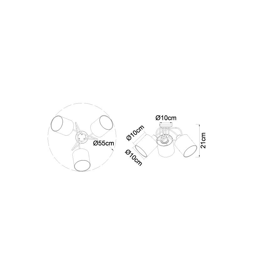 Globo - Ant pagrindo montuojamas sietynas 3xE14/25W/230V