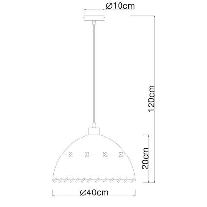 Globo - Sietynas, kabinamas ant virvės 1xE27/60W/230V