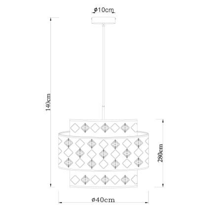 Globo 15448H1 - Pakabinamas sietynas ABBEY 1xE27/60W/230V
