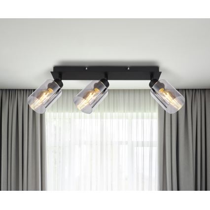 Globo - Akcentinis apšvietimas 3xE27/15W/230V juoda