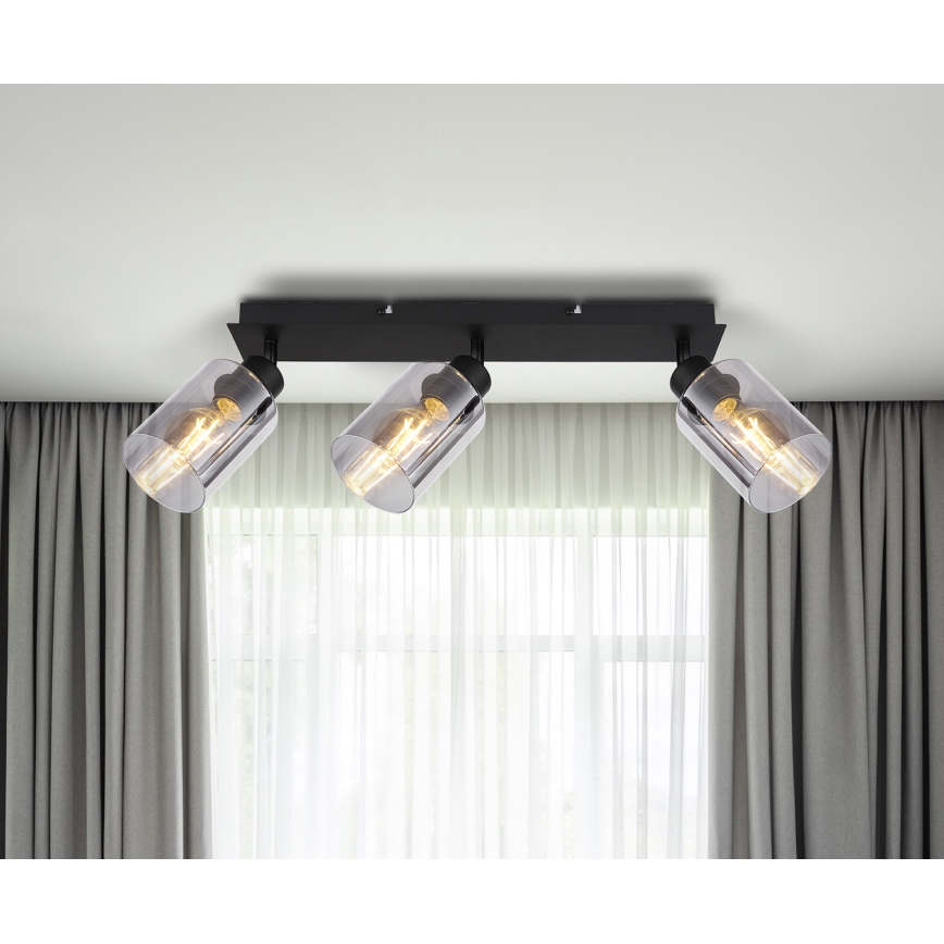 Globo - Akcentinis apšvietimas 3xE27/15W/230V juoda