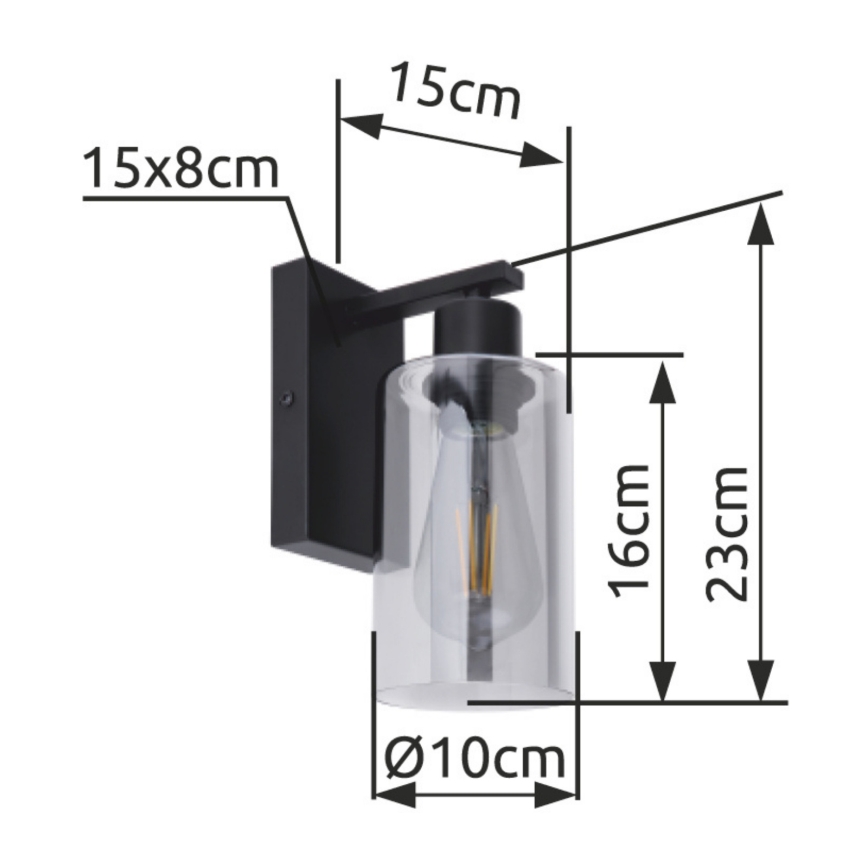 Globo - Sieninis šviestuvas 1xE27/60W/230V juoda