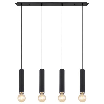 Globo  - Pakabinamas sietynas 4xE27/60W/230V juodas medis