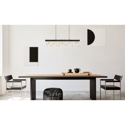 Globo 15532-5HB - Pakabinama liustra ant laido KIRA 5xE14/40W/230V juoda
