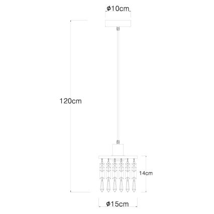 Globo 15533H - Pakabinamas sietynas COMMA 1xE27/40W/230V