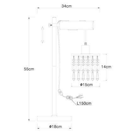 Globo - Stalinė lempa 1xE27/40W/230V