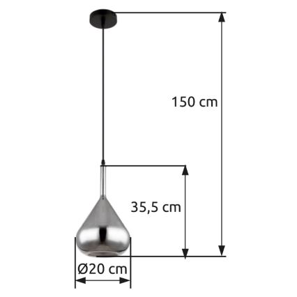 Globo - Pakabinamas sietynas 1xE27/60W/230V diametras 20 cm juoda