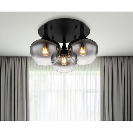 Globo - Tvirtinamas sietynas 3xE27/40W/230V diametras 45 cm juoda