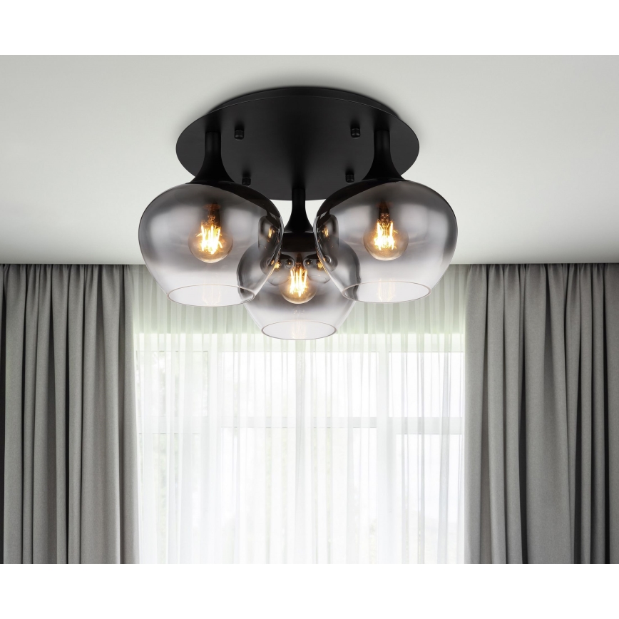 Globo - Tvirtinamas sietynas 3xE27/40W/230V diametras 45 cm juoda