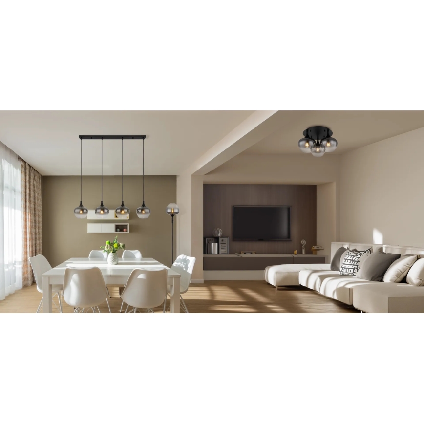 Globo - Tvirtinamas sietynas 3xE27/40W/230V diametras 45 cm juoda
