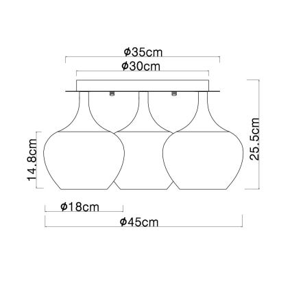Globo - Tvirtinamas sietynas 3xE27/40W/230V diametras 45 cm varis