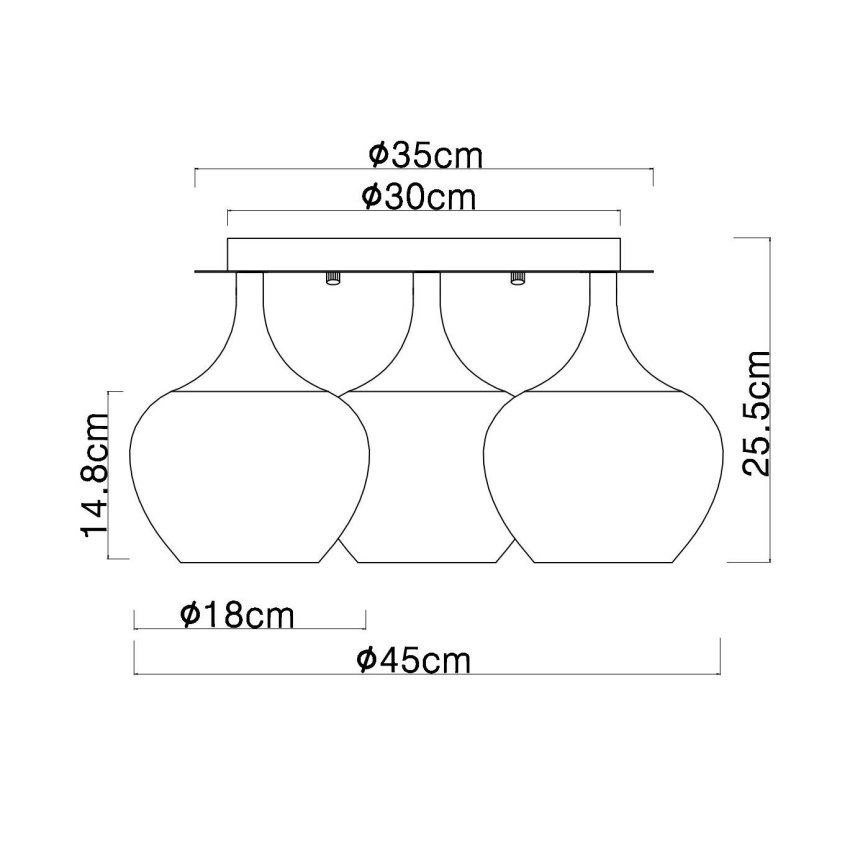 Globo - Tvirtinamas sietynas 3xE27/40W/230V diametras 45 cm varis