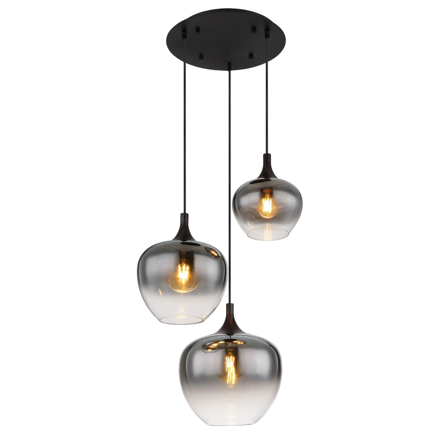 Globo - Pakabinamas sietynas 3xE27/40W/230V diametras 48 cm juoda