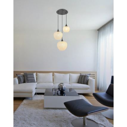 Globo - Pakabinamas sietynas 3xE27/40W/230V balta/antracitas