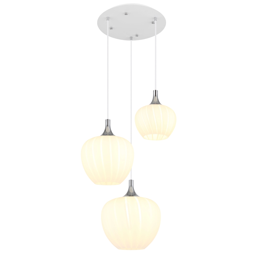 Globo - Pakabinamas sietynas 3xE27/40W/230V balta