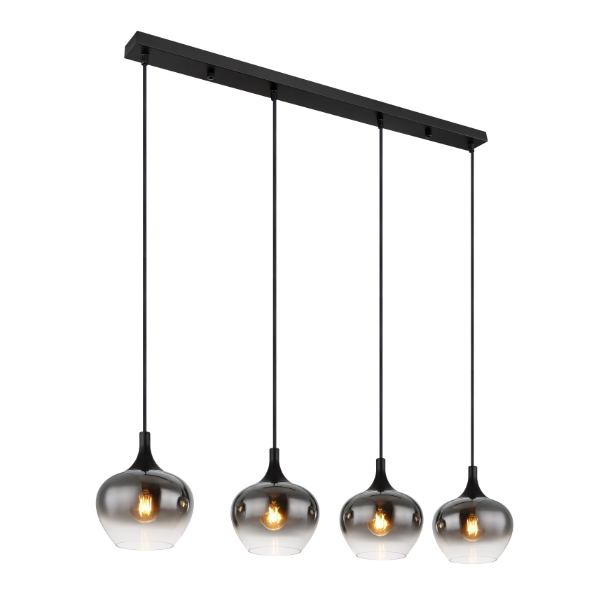Globo - pakabinamas šviestuvas ant laido 4xE27/40W/230V juodas