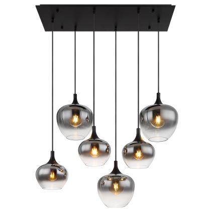 Globo - Pakabinamas sietynas 6xE27/40W/230V juoda