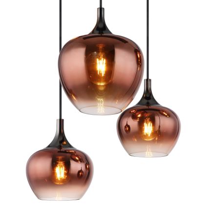 Globo - Pakabinamas sietynas 6xE27/40W/230V ruda/dūminis