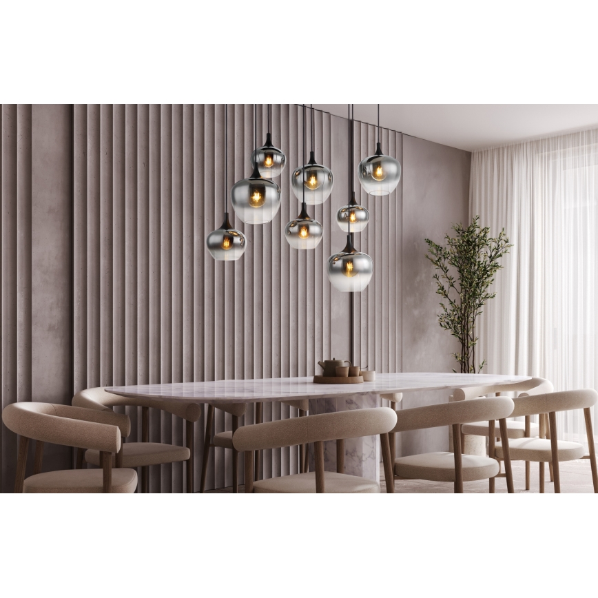 Globo - Pakabinama liustra ant laido 8xE27/40W/230V juoda