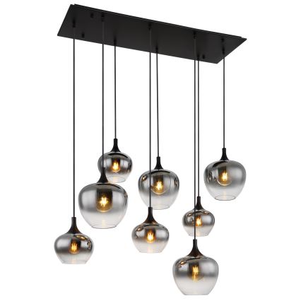Globo - Pakabinama liustra ant laido 8xE27/40W/230V juoda