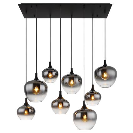 Globo - Pakabinama liustra ant laido 8xE27/40W/230V juoda