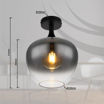 Globo - Lubinis šviestuvas 1xE27/40W/230V dūminis