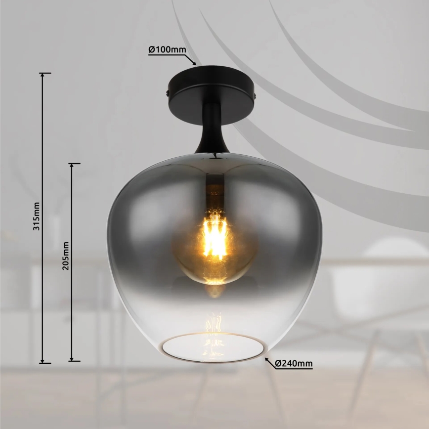 Globo - Lubinis šviestuvas 1xE27/40W/230V dūminis