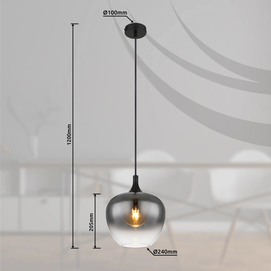 Globo - Pakabinamas sietynas 1xE27/40W/230V diametras 24 cm juoda