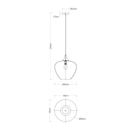 Globo - Pakabinamas sietynas 1xE27/60W/230V diametras 40 cm juoda