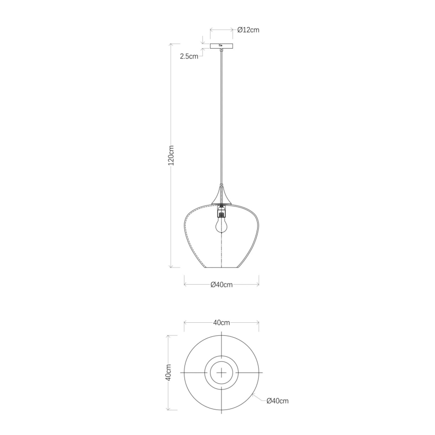 Globo - Pakabinamas sietynas 1xE27/60W/230V diametras 40 cm juoda