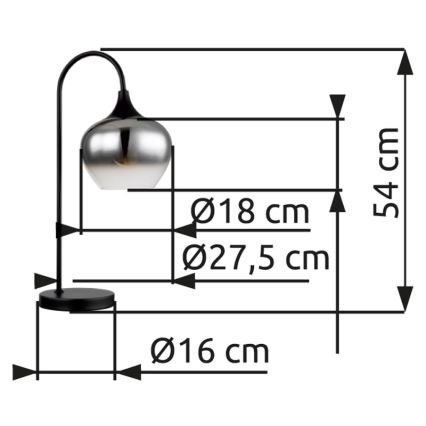 Globo - Stalinis šviestuvas 1xE27/40W/230V juoda
