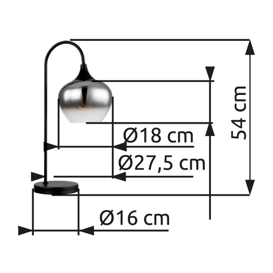 Globo - Stalinis šviestuvas 1xE27/40W/230V juoda