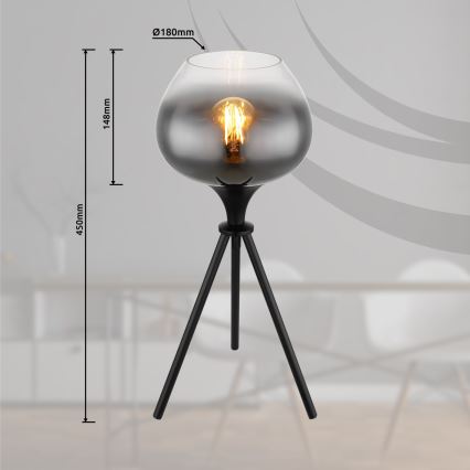 Globo - Stalinis šviestuvas 1xE27/40W/230V juodas