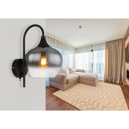 Globo - Sieninis šviestuvas 1xE27/40W/230V juoda