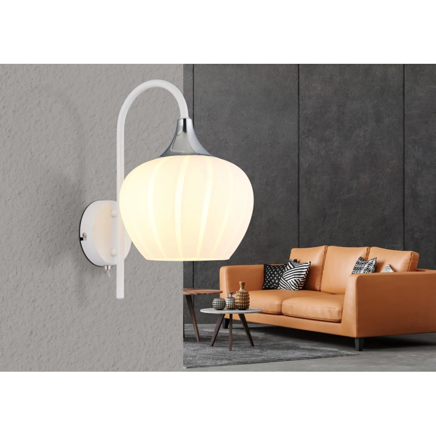Globo - Sieninis šviestuvas 1xE27/40W/230V balta