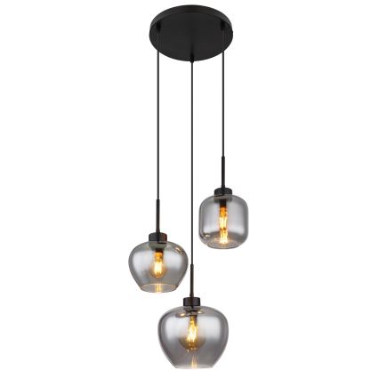 Globo - Pakabinamas šviestuvas ant laido 3xE27/40W/230V juodas