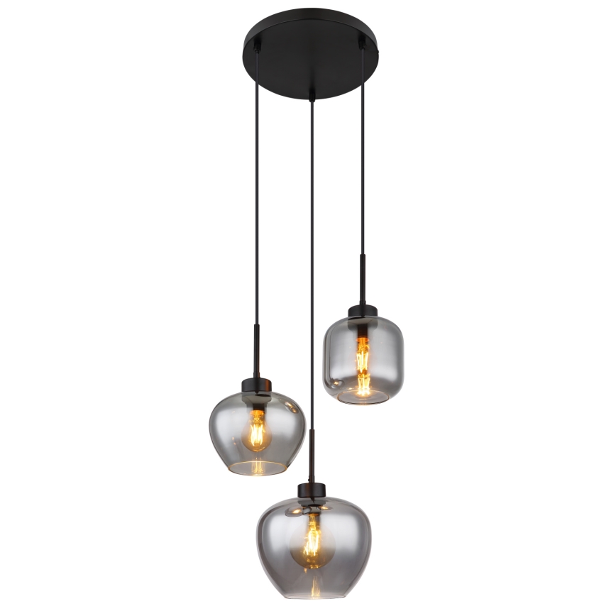 Globo - Pakabinamas šviestuvas ant laido 3xE27/40W/230V juodas