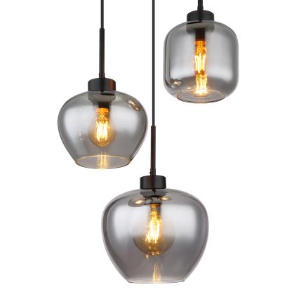 Globo - Pakabinamas šviestuvas ant laido 3xE27/40W/230V juodas