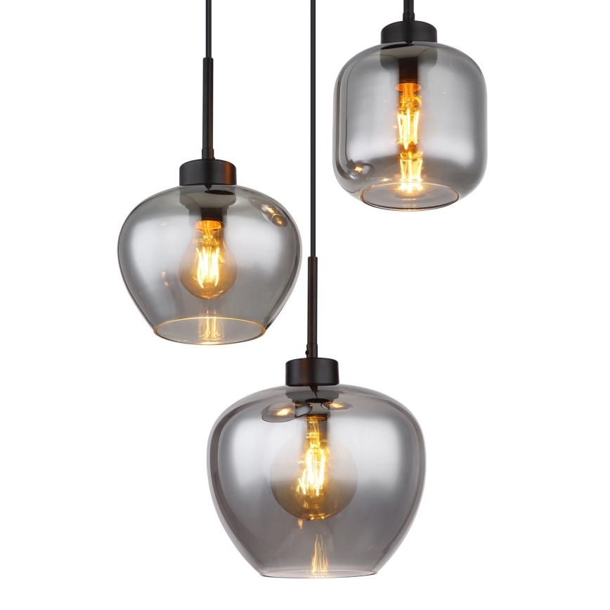 Globo - Pakabinamas šviestuvas ant laido 3xE27/40W/230V juodas