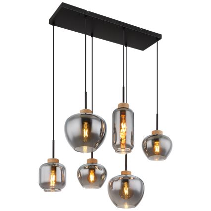 Globo - Liustra ant laido 6xE27/40W/230V juoda