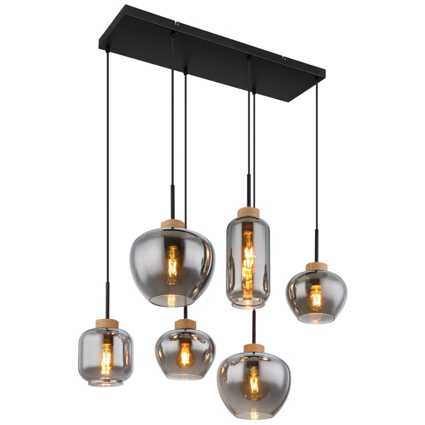 Globo - Liustra ant laido 6xE27/40W/230V juoda