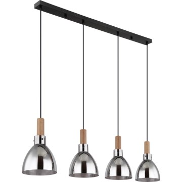 Globo 15550-4H - Pakabinamas šviestuvas su laidu MATTEA 4xE27/6W/230V juoda/dūminė