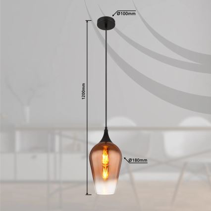 Globo - Pakabinamas sietynas 1xE27/60W/230V diametras 18 cm varis